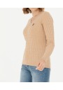 U.S. Polo Assn.Kadın Kum Melanj V Yaka Basic Kazak G082SZ0TK.000.1629848.VR123