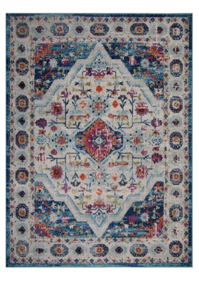 Konfor Halı Vintage 7657 Mavi Klasik Eskitme Dokuma Halı 200x290