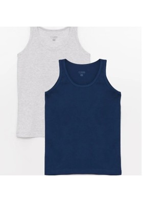LCW Kids Bisiklet Yaka Basic Erkek Çocuk Atlet 2'li S30226Z4 - JC7 - Lacivert
