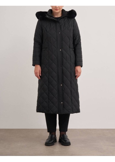 Aker Gri Kapüşonlu Şişme Uzun Mont 5501122