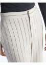 LCW Vision Bej Standart Fit Çizgili Geniş Paça Kadın Pantolon S4JA19Z8 - ELZ