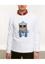 Mudo Erkek Nakışlı Bisiklet Yaka Beyaz Sweatshirt 1250208001