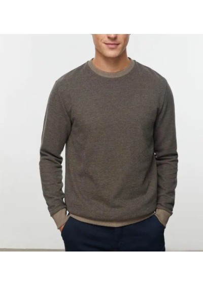 Mudo Erkek Bisiklet Yaka Kahverengi Sweatshirt 1247627008