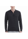 Ramsey Antrasit Polo Yaka Düz Örgü %100 Yün Triko Kazak TRK-1342