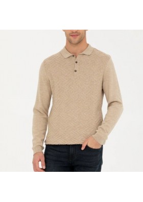 Pierre Cardin Erkek Kum Melanj Slim Fit Kazak G021SZ0TK.000.1592957.VR123