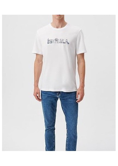 Mavi İstanbul Baskılı Beyaz Tişört Regular Fit/Normal Kesim 0611432-620