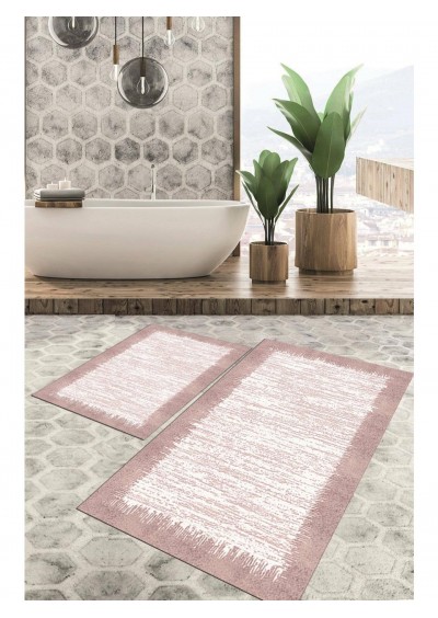 Viyana Home Dijital Baskılı Kaymaz Tabanlı Yıkanabilir 2'li Set Banya Halısı Klozet Takımı Paspas VHKZ-HT-509