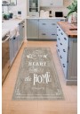 Decomia Home Dijital Baskılı Kaymaz Taban Yıkanabilir Kitchen Home Yazılı Kahverengi Mutfak Halısı D5018 80x150 cm