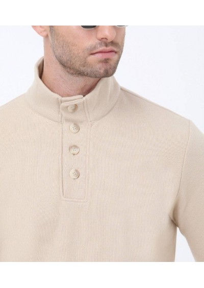 Kip Erkek Bej Dik Yaka Sweatshırt SWT-393