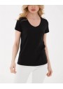Fashion Friends Pamuklu V Yaka Basic Siyah T Shirt 24Y0147K1