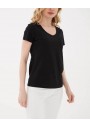 Fashion Friends Pamuklu V Yaka Basic Siyah T Shirt 24Y0147K1