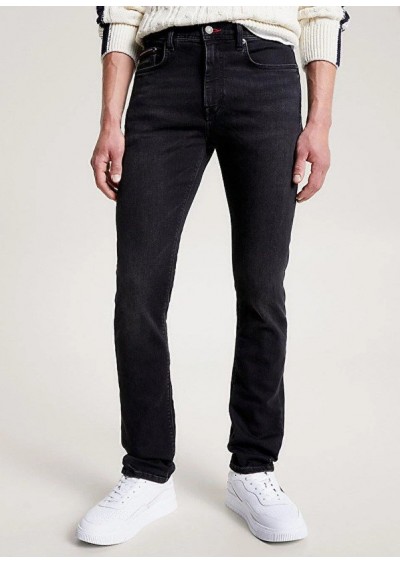Tommy Hilfiger Erkek Denim Normal Belli Düz Model Günlük Kullanım Siyah Jeans MW0MW33350-1B4