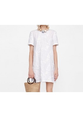 Zara Woman Beyaz Bayan Elbise 4786 077