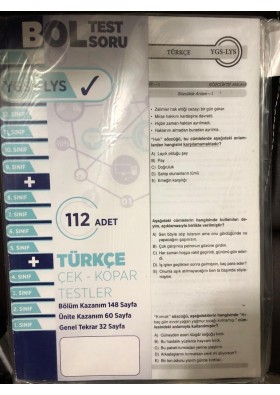 Ygs LYS Türkçe Çek Kopar Yaprak Test Bol Test 112 Adet
