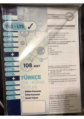Ygs LYS Türkçe Çek Kopar Yaprak Test Bol Test 108 Adet