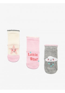 Koton Kız Bebek 3'lü Çorap Pembe 9KMG81044AA909