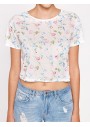 Koton Kadın Çiçekli T-Shirt Mavi 7YAL16447IK03V