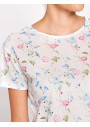 Koton Kadın Çiçekli T-Shirt Mavi 7YAL16447IK03V