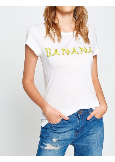 Koton Yazılı Baskılı T-Shirt Beyaz 7YAF10112GK000