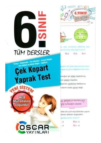 6. Sınıf Tüm Dersler Çek Kopar Yaprak Test Oscar Yayınları