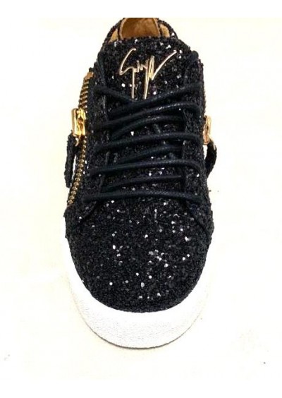 Giuseppe Zanotti Design Siyah Gold Logolu Pullu Kadın Ayakkabı 7116