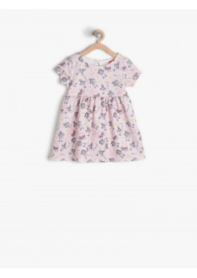 Koton Kids Pembe Kız Çocuk Desenli Elbise 7KMG89540OKA04