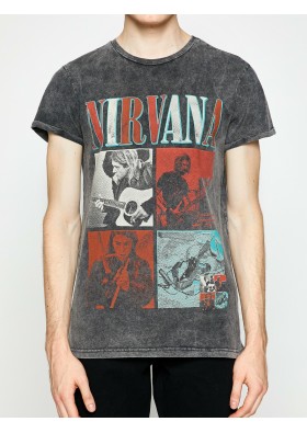 Koton Erkek Müzik Lisanslı Nirvana Baskılı T-shirt - Antrasit 7YAM11206CK045