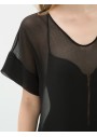 Koton Kısa Kollu Transparan Elbise - Siyah 6YAK88451GW999