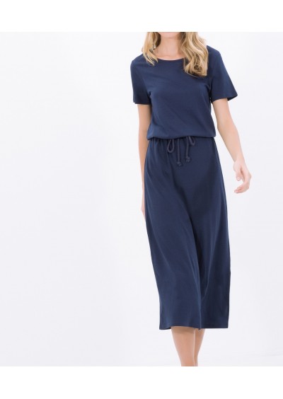 Koton Kadın Kuşaklı Maxi Elbise Lacivert 6KAL81468JK745