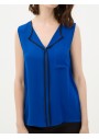 Koton Kadın Yaka Detaylı Bluz - Saks Mavi 6KAK63560EW665