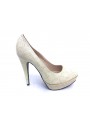 Shoe & Me Kadın Krem Topuklu Ayakkabı TS1