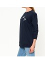 Tommy Hilfiger Kadın Taş Detaylı Lacivert Sweatshirt WW0WW28365