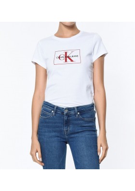 Calvin Klein Kadın Outline Monogram Slim FitTişört  J20J208604
