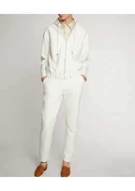 Massimo Dutti Kadın Beyaz Kapüşonlu Sweatshirt 6849/679/251