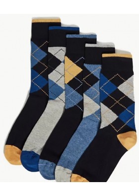 Marks&Spencer 5'li Cotton Cool & Fresh ™ Desenli Çorap  T101165C