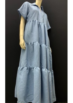 Bej Kadın Mavi Elbise BJ11-8115