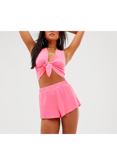 Asos Neon Kadın Pembe Üst Şort Takımı 8398037