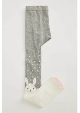 Defacto Kız Çocuk Gri Tavşan Desenli Külotlu Çorap T9609A620AU
