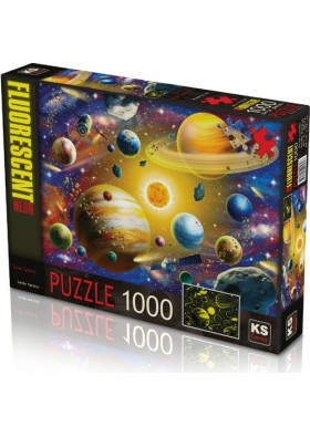 Ks Games 1000 Parça Solar System Puzzle Gece Parlayan Neon