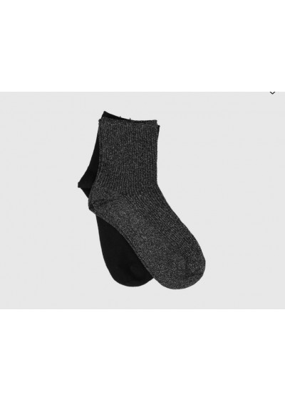 Socksmax Siyah Simli Kadın 2Li Çorap 80205054100