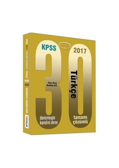 KPSS 2017 Türkçe Tamamı Çözümlü 30 Deneme Yediiklim Yayınlar