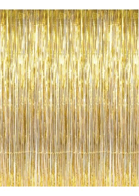 GOER 3.2 ft x 9.8 ft Parti Fotoğraf Arka Planı Düğün Dekor için Metalik Tinsel Folyo Fringe Perdeler