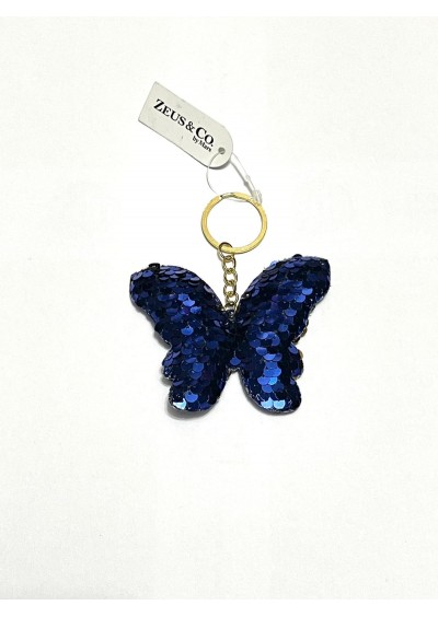 Zeus&Co. Kelebek  Desenli Pul Detaylı Anahtarlık Z1501494