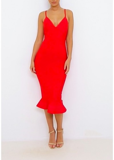 Prettylittlething Kadın Elbise Kırmızı CLY6414/37