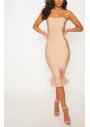 Prettylittlething Clx9503/10 Camel Fırfır Etek Kadın Elbise