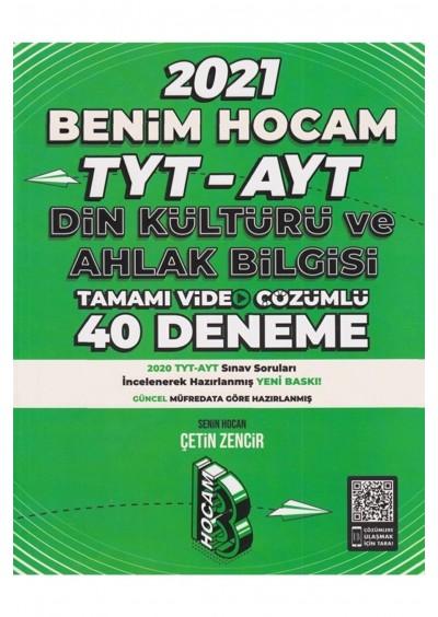 Benim Hocam Yayınları 2021 Tyt Din Kültürü Ve Ahlak Bilgisi Tamamı Video Çözümlü 40 Deneme Sınavı