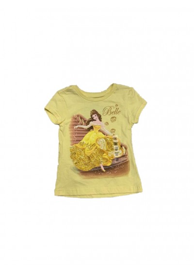 Disney Kız Çocuk Bella Baskılı Tişört  Sarı