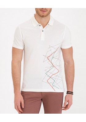 Pierre Cardin Ekru Slim Fit Polo Yaka T-Shirt G021SZ011.000.1271914