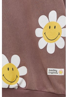 Pull&Bear Kadın Smiley Papatyalı Oversays Sweatshirt 8591/341
