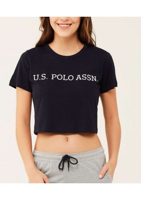 US Polo Assn Kadın Lacivert Kısa T-shirt 16609